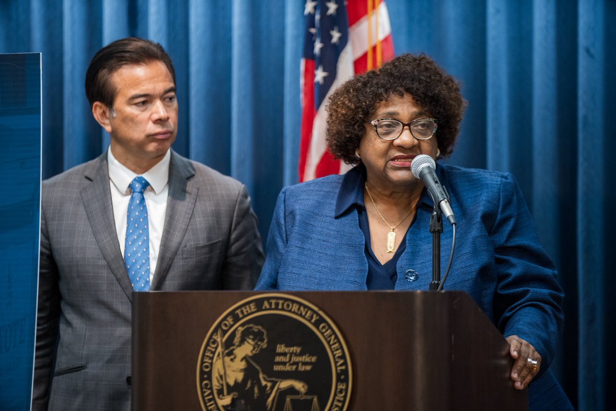 CASOSVote's tweet image. Ahead of the Statewide Special Election, Secretary of State Shirley N. Weber, Ph.D., and Attorney General Rob Bonta reminded voters about their rights and protections, ensuring access to free and fair elections for all Californians. 

Your vote is your voice — use it.