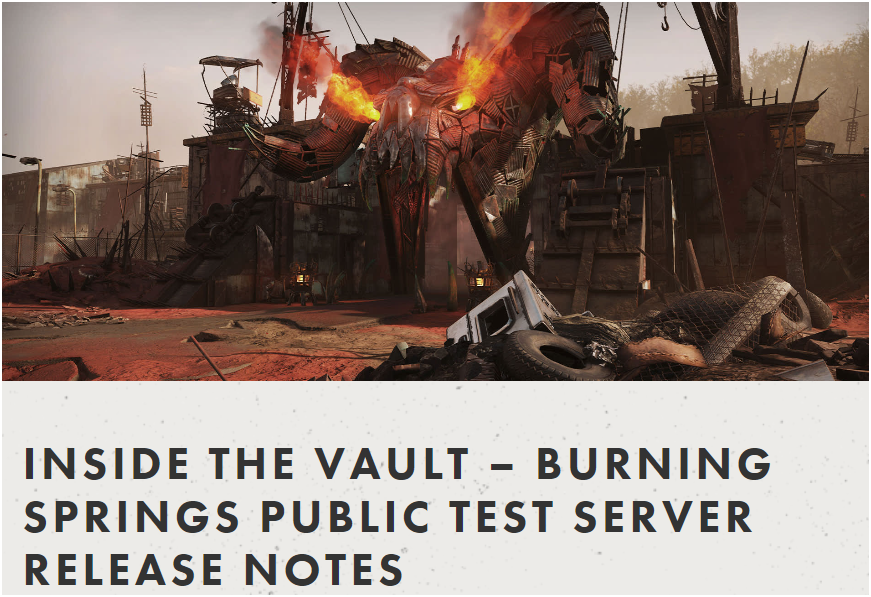 SpudGR's tweet photo. #Fallout76 #fallout76update 
Here's what you'll find in the PTS.
https://t.co/DOcF1fmQsV https://t.co/KVy6vChWG9