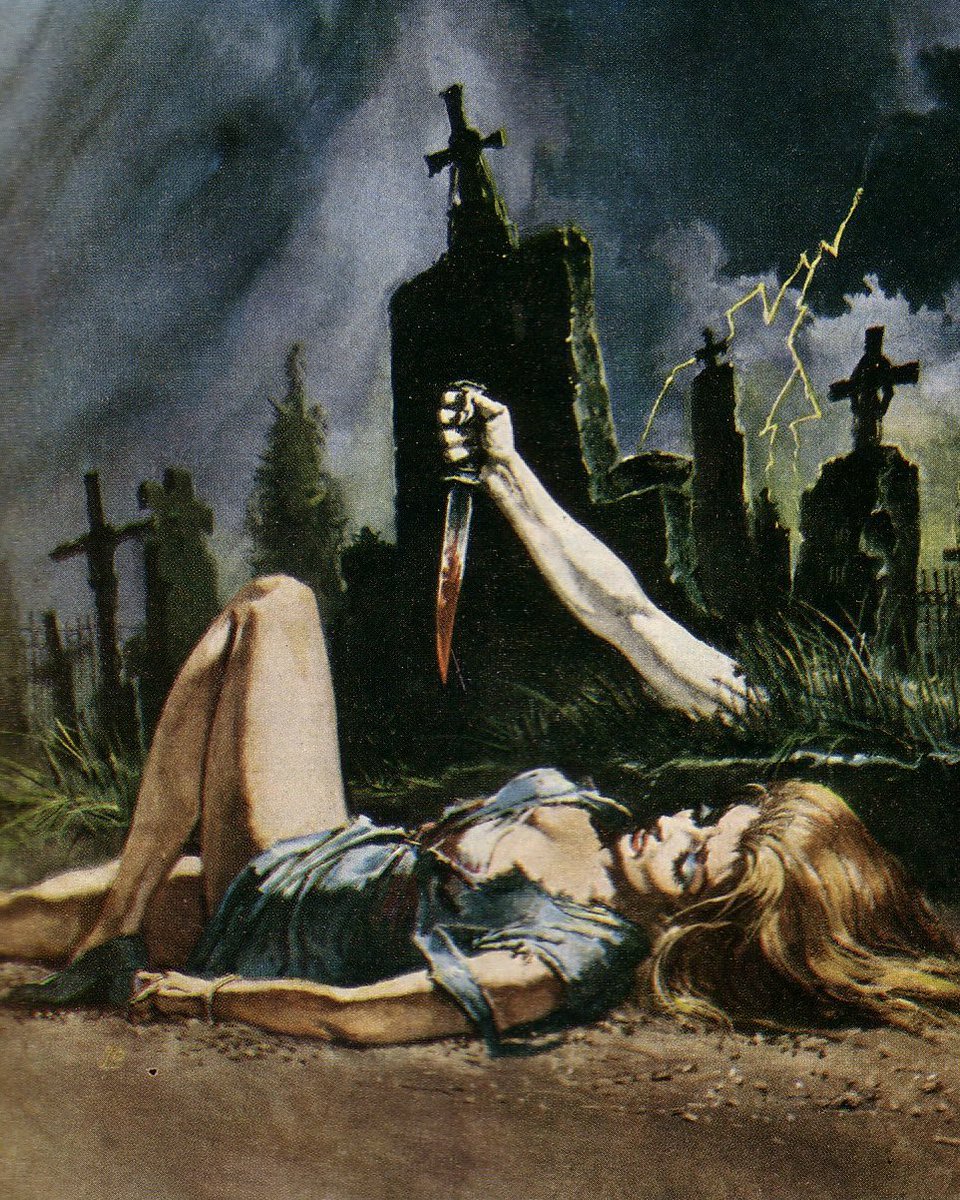 Covers for the series Grusel Krimi 🕸️📚

This German pulp horror-crime series was published in the 1970s and 1980s, combining eerie supernatural themes with detective and crime stories. Known for its lurid, eye-catching artwork, Grusel Krimi became a cult favorite among fans of