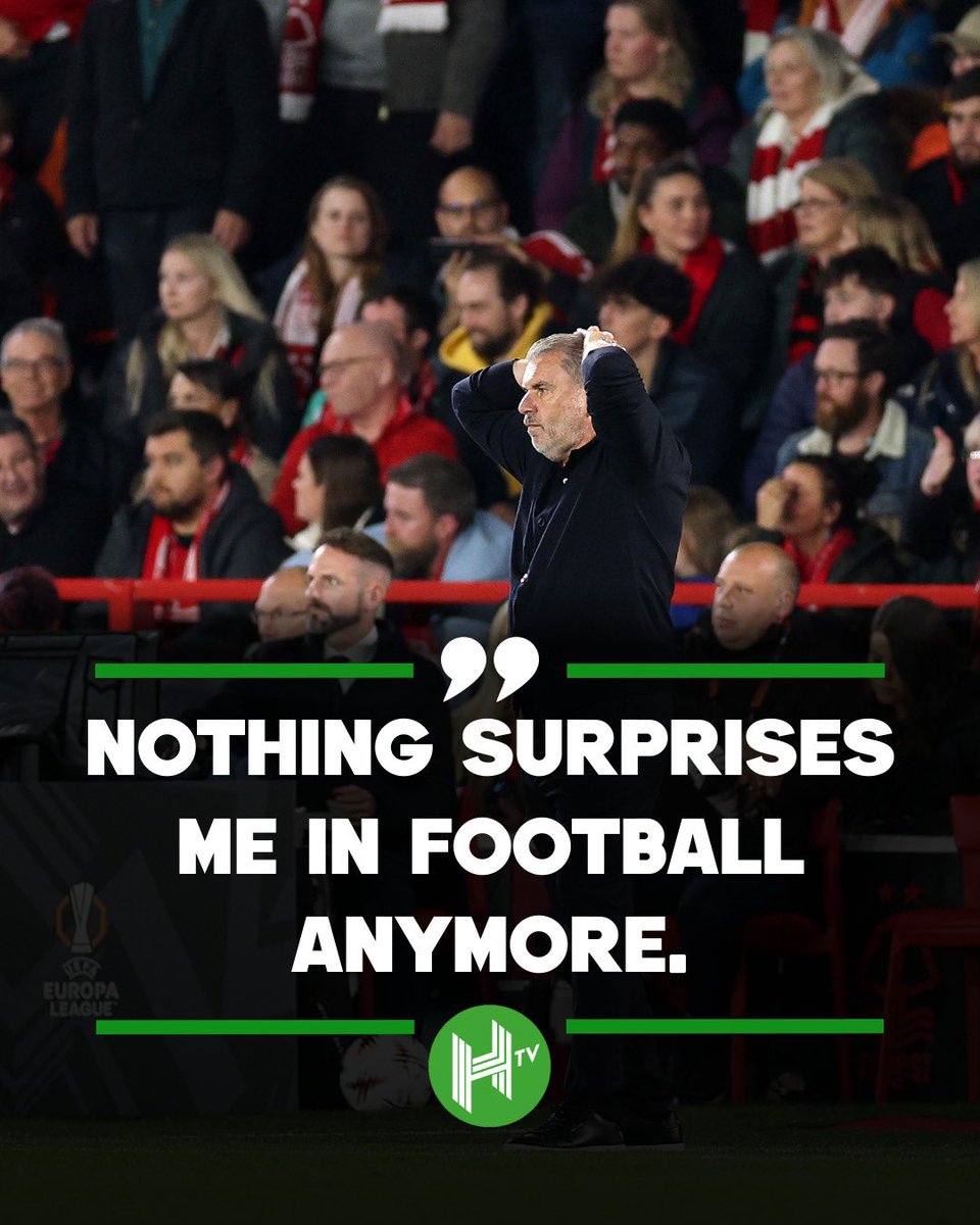 Ange Postecoglou after being asked whether he was surprised by chants of “you’re getting sacked in the morning” from Nottingham Forest supporters 😳