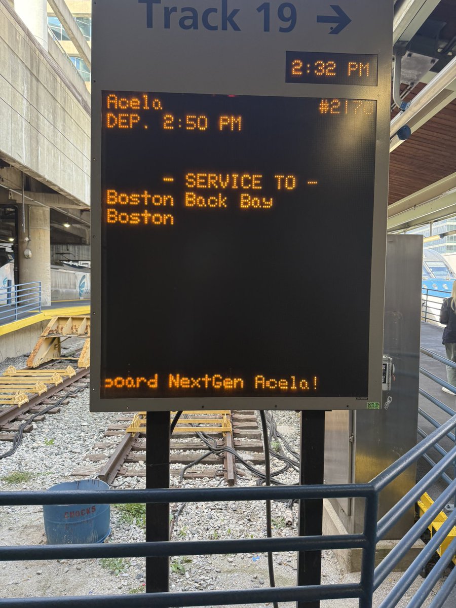 Am in DC for work and decided to hop on an earlier <a href="/Amtrak/">Amtrak</a> train and to my surprise, it’s the new next gen Acela!! Awesome! Ride has been great and now i’ll be home in time to go to the @yankees game tonight. See you in the Bronx tonight, courtesy of Amtrak!