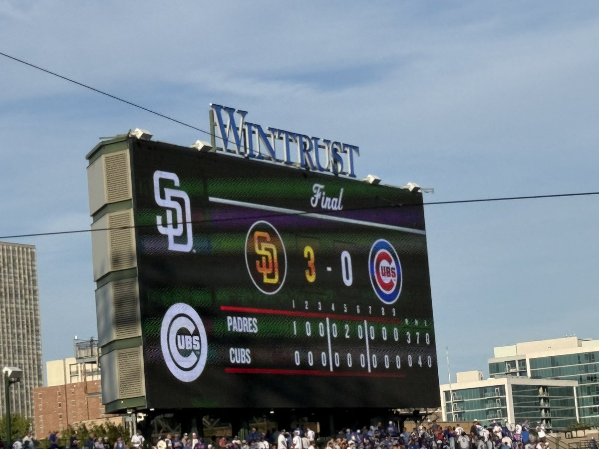 Xriptian's tweet image. Game 149 – October 1, 2025

San Diego Padres vs. Chicago Cubs
Wrigley Field, Chicago IL – Wild Card Game #2

A rare sighting tonight: Karen joined me at the ballpark. That’s like spotting Halley’s Comet—once in a great while, and everyone should stop what they’re doing to take…