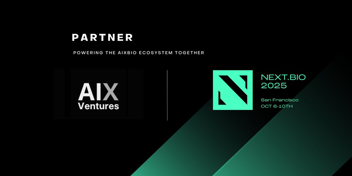 nextsequencevc's tweet image. Welcome AIX Ventures as our #NEXTBIO2025 Partner! 🎉 Together we're empowering the next wave of founders building a future powered by AI and Biology. #NEXTBIO2025