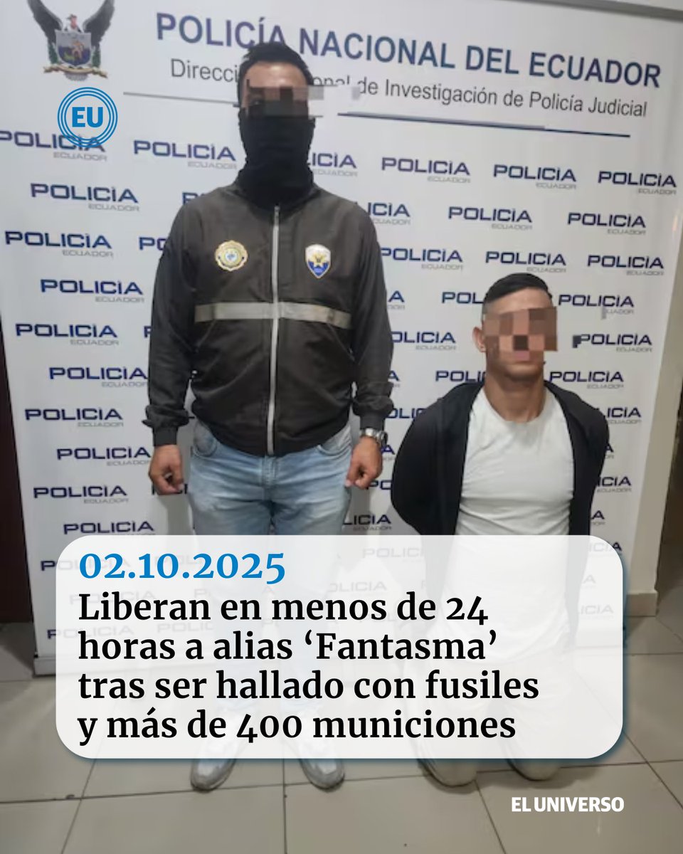 eluniversocom's tweet photo. Liberan en menos de 24 horas a alias  ‘#Fantasma’ tras ser hallado con fusiles y más de 400 municiones https://t.co/QVcOrHlb2B https://t.co/8f8uWje9u0