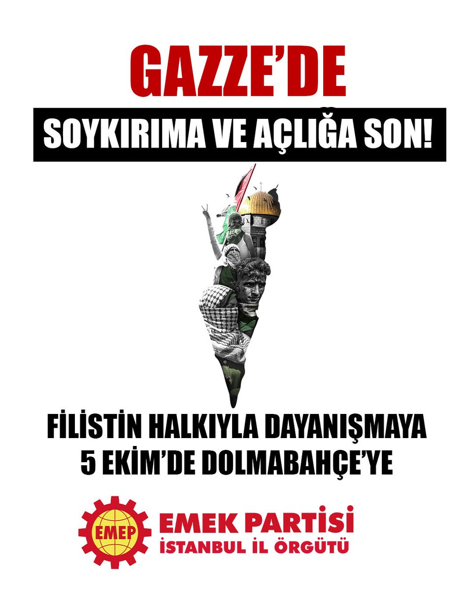 Gazze'de soykırıma ve açlığa son!

5 Ekim'de Dolmabahçe'ye!

🗓 5 Ekim Pazar
🕝 15.00
📍 Taksim AKM önü