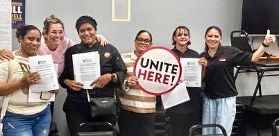 Congratulations to <a href="/UHLocal54/">UNITE HERE Local 54</a>  FlavorTown workers who ratified their first contract yesterday by 100%. These workers won healthcare, pension, retroactive wage increases, vacation, well days, seniority and more!