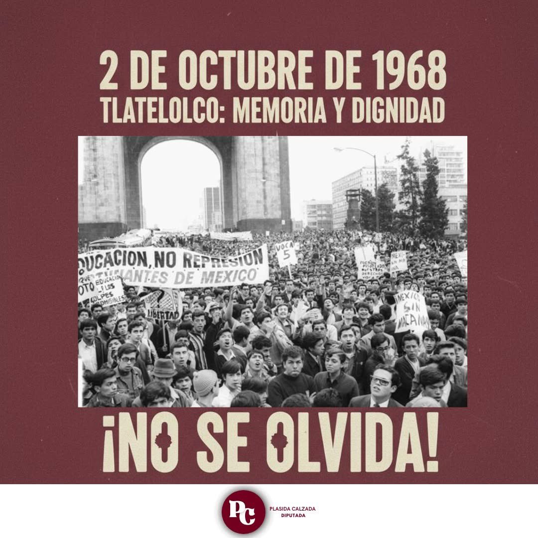 Con un profundo respeto y en memoria de las víctimas, recordamos el 2 de octubre de 1968 . Honrar la memoria de aquellos jóvenes que lucharon por la democracia es un deber cívico que nos invita a reflexionar sobre la importancia de la dignidad y el respeto a los derechos humanos.