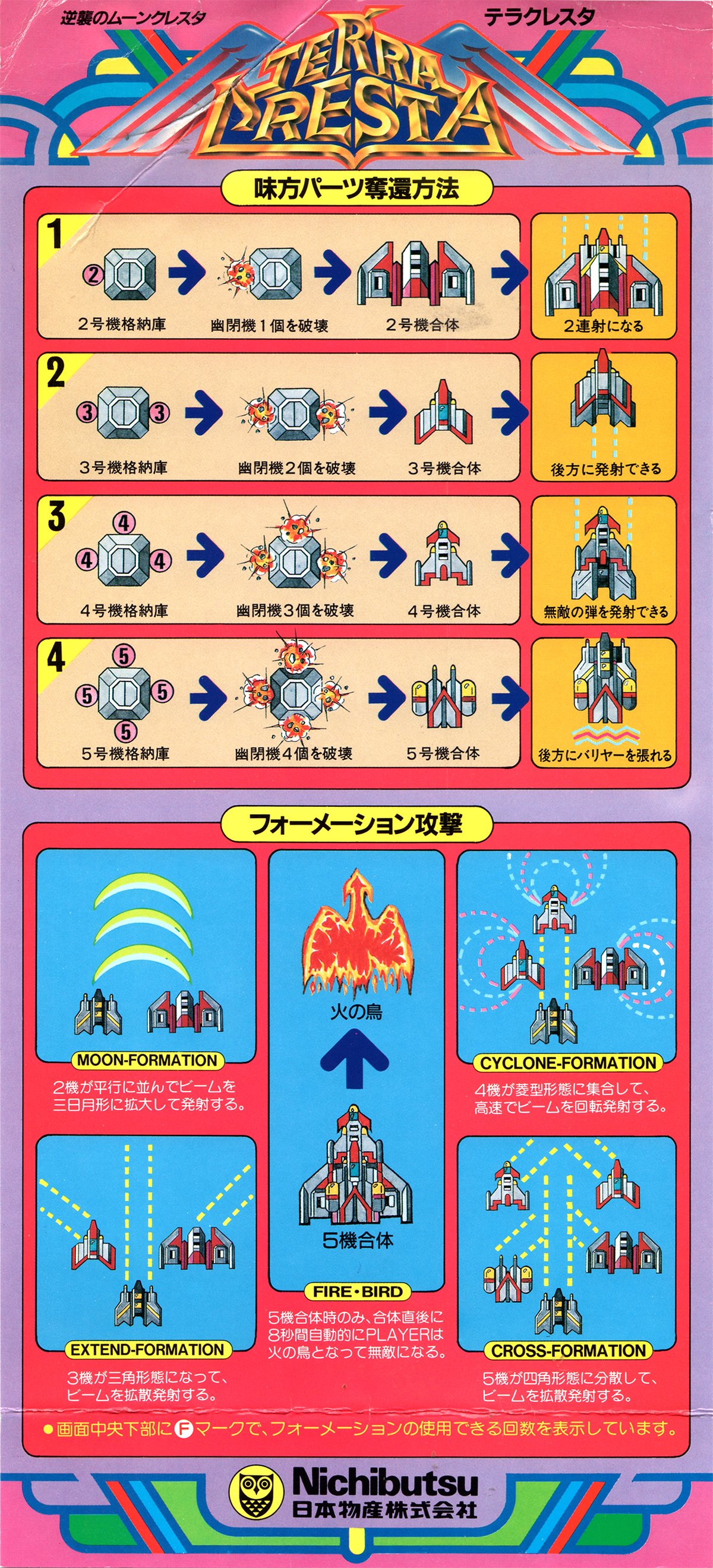 テラクレスタ アーケードゲーム パンフレット チラシ テラクレスタ アーケードゲーム パンフレット チラシ