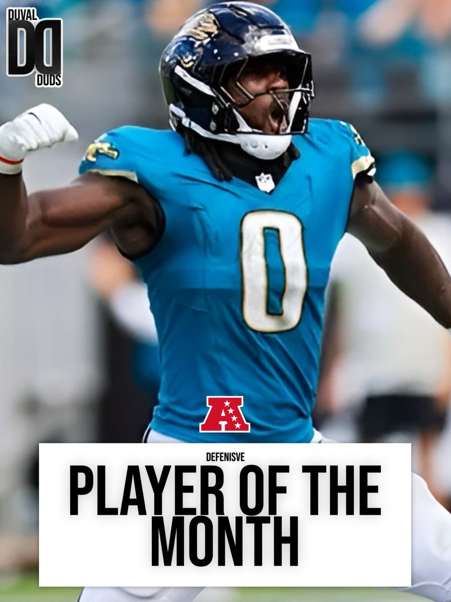 DuvalDuds's tweet photo. AFC DPOTM - Devin Lloyd 

#DUUUVAL | #Jaguars https://t.co/9BIUuVTBtG