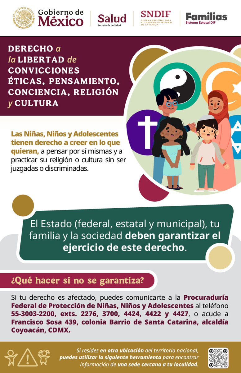 Sistema Estatal DIF (@difgobpue) on Twitter photo Niñas, niños y adolescentes pueden expresar sus ideas, religión y cultura sin ser discriminados. 🌎🎨
La libertad también es un derecho 🙌✨.
📍 Sedes de las Procuradurías:
portusderechos.dif.gob.mx/mapas/
#PorAmorAPuebla Niñas, niños y adolescentes pueden expresar sus ideas, religión y cultura sin ser discriminados. 🌎🎨
La libertad también es un derecho 🙌✨.
📍 Sedes de las Procuradurías:
portusderechos.dif.gob.mx/mapas/
#PorAmorAPuebla