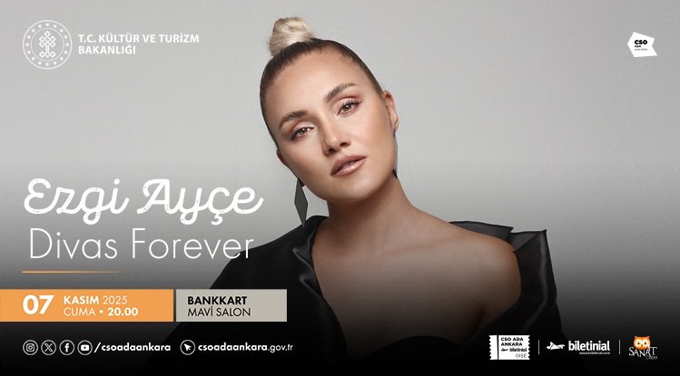 ezgiayce's tweet photo. 7 Kasım Ankara CSO’da buluşuyoruz 💜
#Ankara #CSO #DivasForever https://t.co/4NhE5pa6Ge