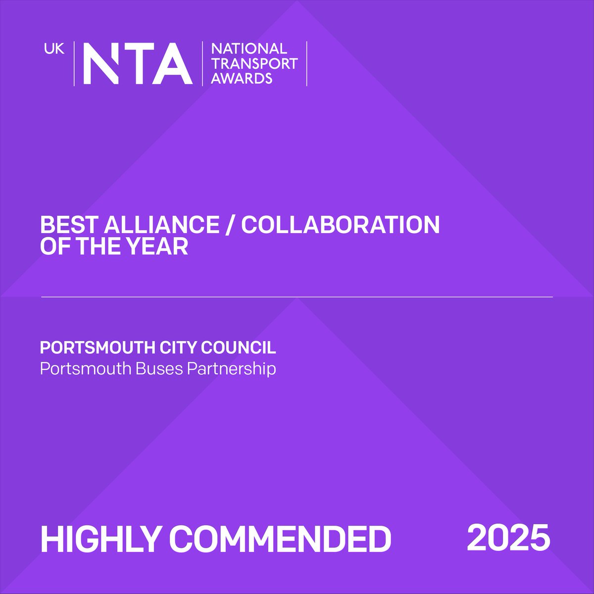 🏆 Best Alliance / Collaboration
The winner is <a href="/SouthYorksMCA/">South Yorkshire Mayoral Combined Authority</a> for their Public Engagement Bus Franchising Consultation Campaign, giving communities a voice in transport’s future. 🤝👏
✨ Highly Commended: Portsmouth City Council for their Buses Partnership. #UKNTAs25