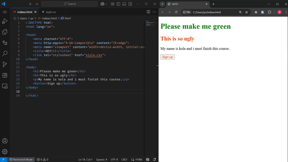 _kolamak's tweet photo. Not pretty yet, line by line...
#axiaexperienceC8 #HTML #CSS #frontendweb https://t.co/jI6M8F0rSs