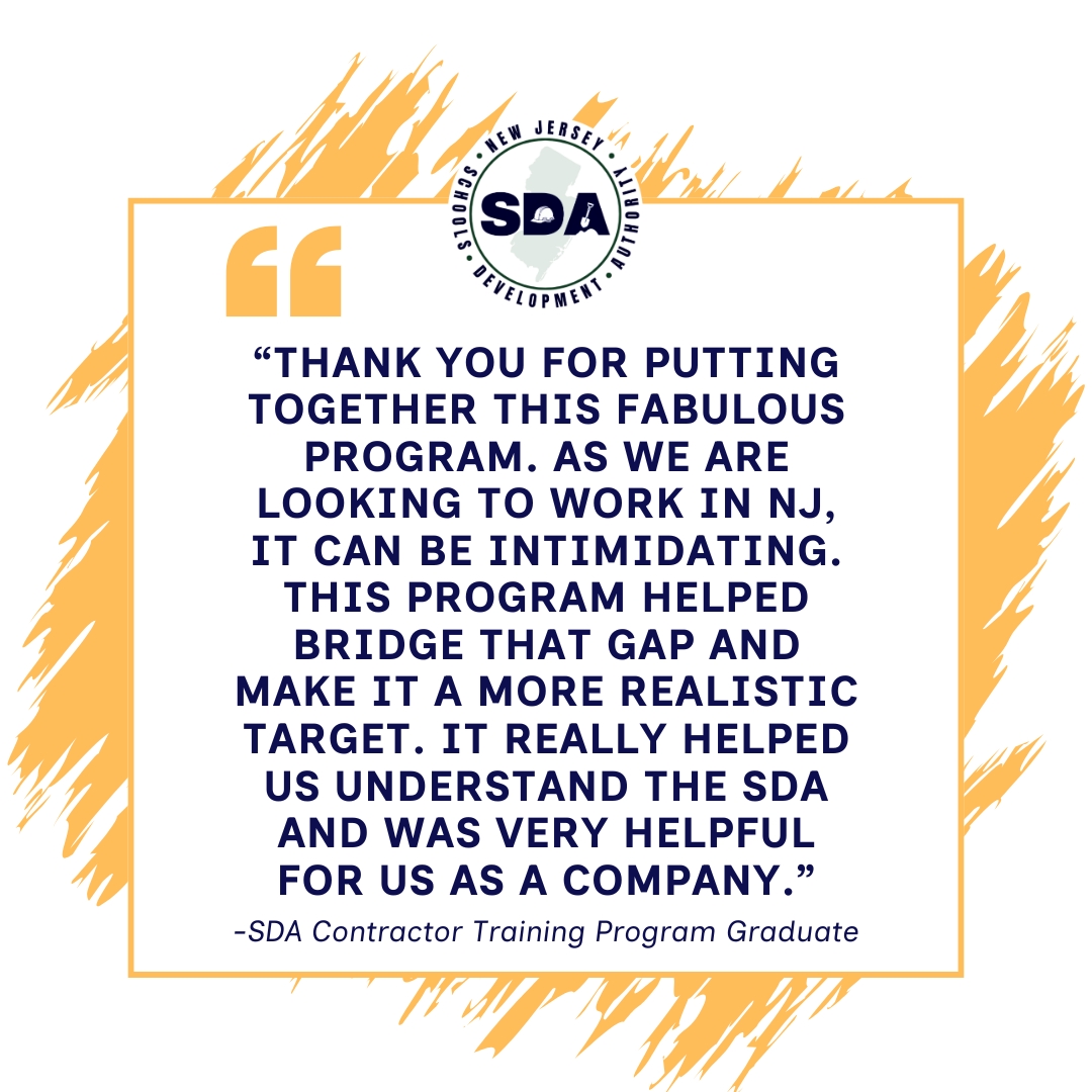 NewJerseySDA's tweet image. For more information on the SDA’s Annual Contractor Training Program, Please Visit: njsda.gov/Business/Progr…
Accepting 2025 applications now until 10/31!
#NJSDA #NJSchools #ContractorTrainingProgram #NJConstruction #SmallBusinesses #NJBusinesses
