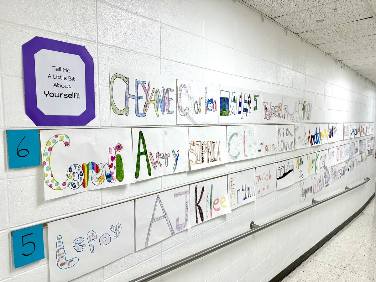 PCS_Pride's tweet image. 5th &amp;amp; 6th Grade Art:
   Name Art - “Tell Me About Yourself”
#SupportTheArts