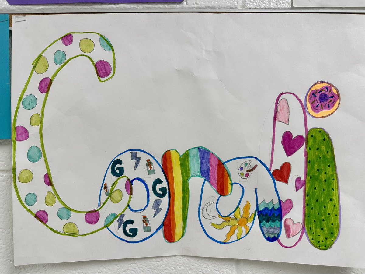 PCS_Pride's tweet image. 5th &amp;amp; 6th Grade Art:
   Name Art - “Tell Me About Yourself”
#SupportTheArts