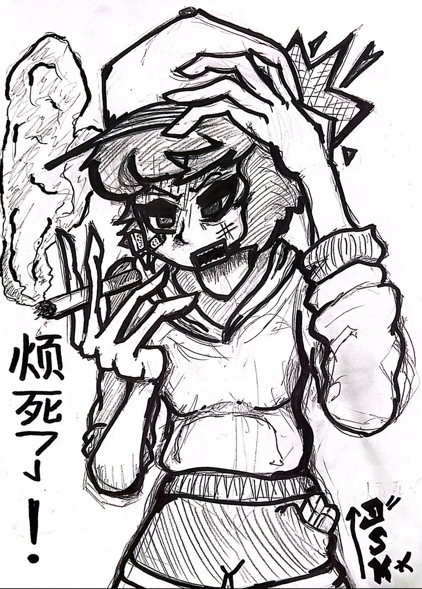 Detroit_2200's tweet photo. How about some more gems

Recently most of my works have been in-sketchbook drawings as a way to kill free time on campus, so it's a bit more tricky to try and scrape them up from the friend gcs I typically send them to (assuming if I even scanned them) https://t.co/5LPMVCYtRL