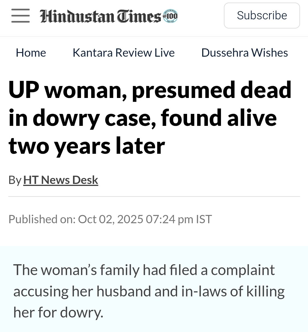 - Wife ran after 1.5 yr marriage 
- Her parents said husband do dowry torture &amp; killed her
- Bakra guy &amp; full family got serious dowry death case
- police found her in MP &amp; she not even contacted her own parent for years 🤷🏻‍♂️

Still inlaws attending death case when woman "alive" 👌🏻