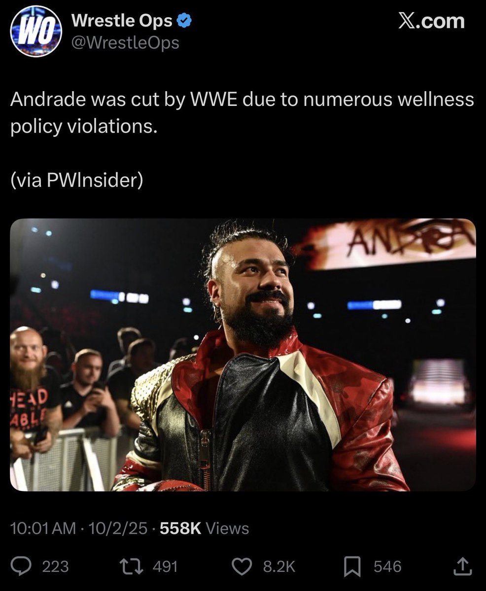 KDotViewz's tweet image. Wait til you find out the violations Andrade was busted for 👀