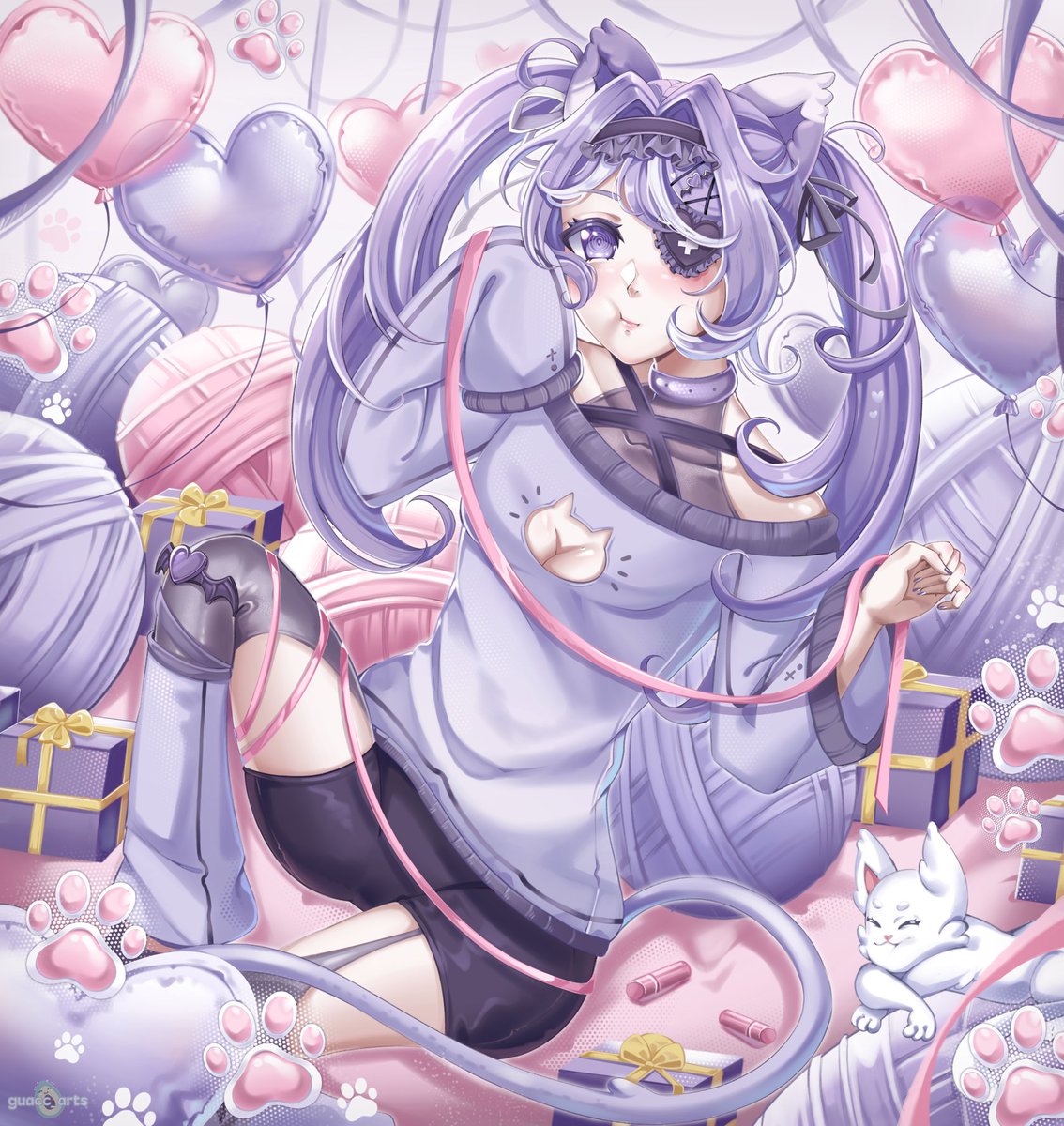 guacc_art's tweet photo. 💜🩷this kitten got stuck in the yarn!🐱🩷💜

#animeart #anime #artistontwittter https://t.co/wqUaXGmkkV