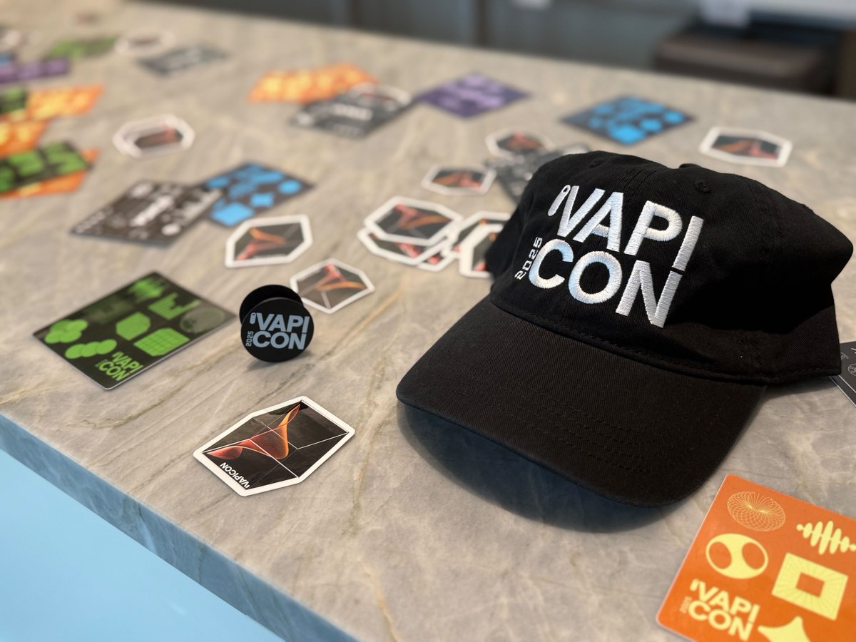 Vapi_AI's tweet image. Every summit has its culture, and at VapiCon, the swag is part of the story. Hats, stickers, and gear to represent the voice AI builder community.