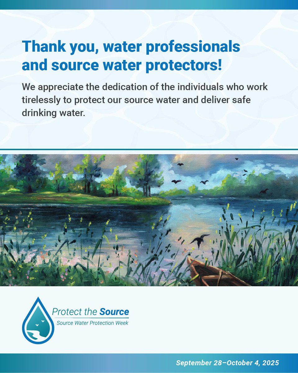 isawwa's tweet photo. Collaboration is key! During #SourceWaterProtectionWeek, let's explore partnerships that promote clean and safe source water for all. Together, we can make a significant difference. Join us in protecting our water resources! #ProtectTheSource #SourceWaterProtectionWeek https://t.co/UyHwg63f4k