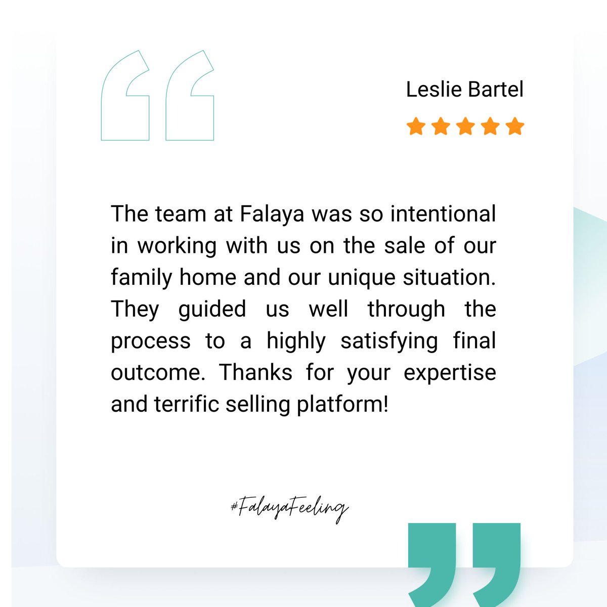 ⭐️ Client Review Spotlight ⭐️

At Falaya, it’s about more than just selling houses. It’s about guiding families, maximizing equity, and making every transition as smooth as possible. 🏡✨

#Falaya #ClientReview #SellerSavings #FullServiceRealEstate #SmartSelling