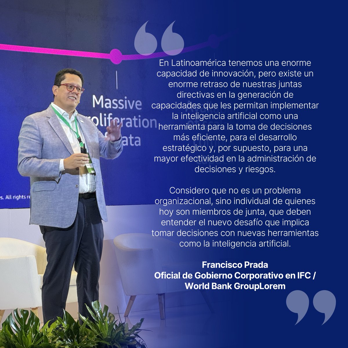 BladexLatam's tweet photo. La exposición sobre "Gobierno Corporativo y el rol de las juntas directivas en Inteligencia Artificial", abrió nuevas perspectivas sobre cómo la tecnología redefine la toma de decisiones estratégicas en América Latina. https://t.co/ZJrfkrOXvH