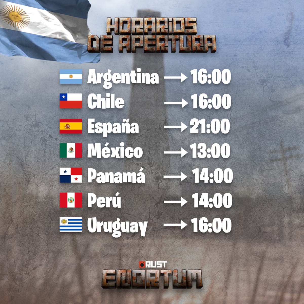 HORARIOS DE APERTURA DE ENORTUM, MAÑANA 3 DE OCTUBRE
