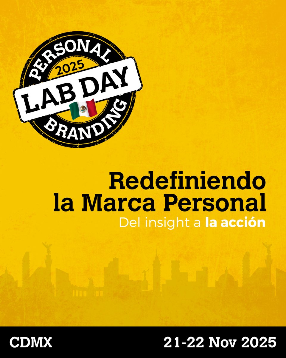 Personal Branding Lab Day 2025
✅Evento presencial en CDMX 🇲🇽 21 y 22 de noviembre
Compra tu acceso personalbrandinglabday.com 

✅Experiencia digital patrocinada por Humand 
del 1 al 20 de noviembre 
Acceso GRATUITO dese cualquier
 parte del mundo 🌍 👇🏻
clrk9tp8eb2.typeform.com/to/RlrzA8lS