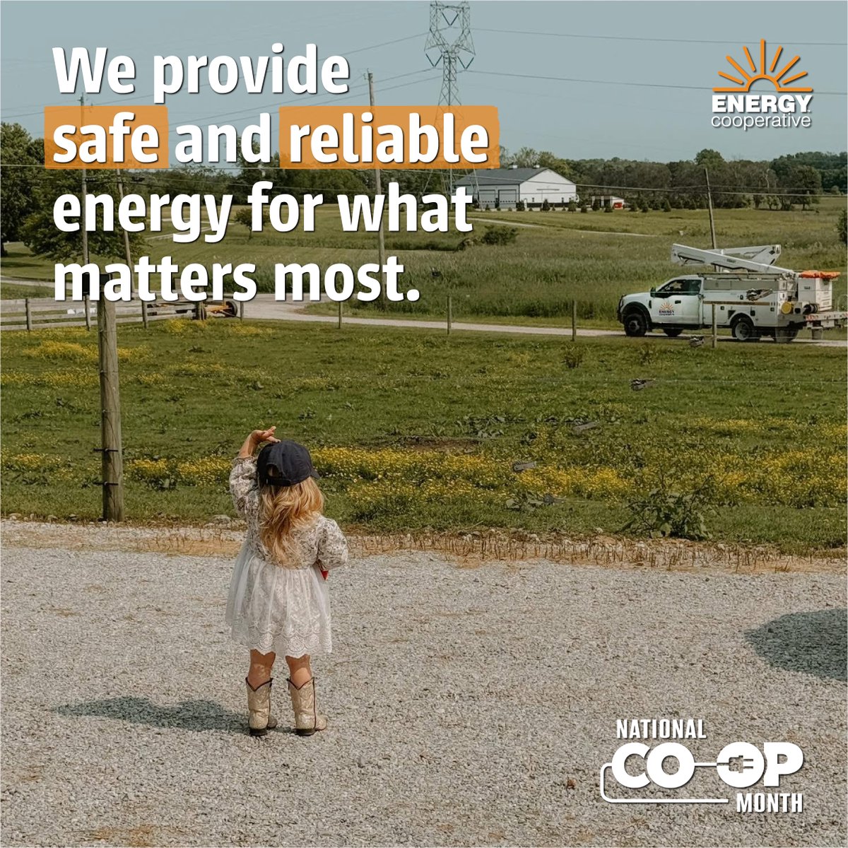 Co-op Month is the perfect time to celebrate how cooperatives are unique. But more importantly, this is a time to celebrate our members–the driving force behind everything we do. 👏 You are the reason we provide safe and reliable energy for what matters most! #CoopMonth