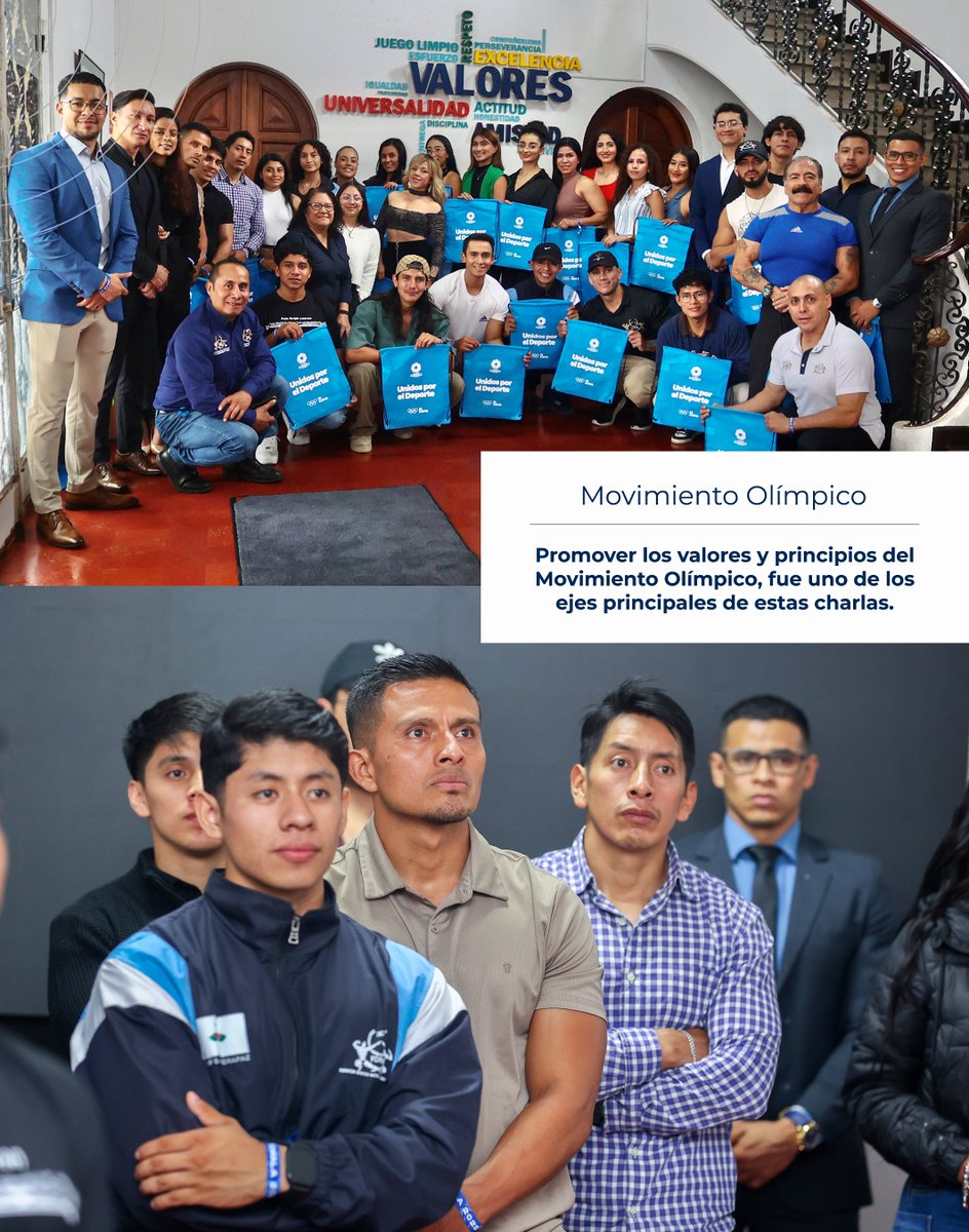 COGuatemalteco's tweet image. #AOG 👏🏼🇬🇹 Atletas de todo el país participaron en la clausura de la Charla de Principios y Valores Fundamentales del Olimpismo, que organizó la Academia Olímpica Guatemalteca, en conjunto con la Federación Nacional de Fisicoculturismo; un evento celebrado en la Casa de la