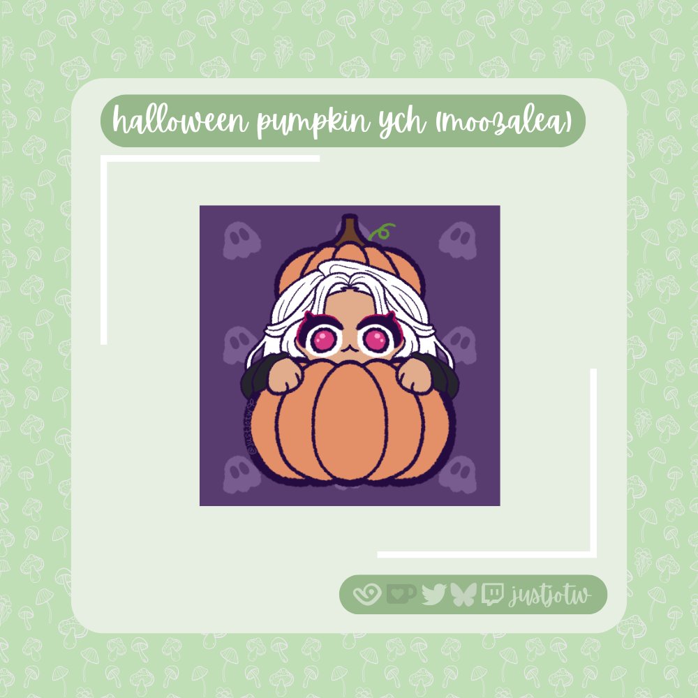 ⋆ ˚｡⋆୨🎃୧ ⋆ ˚｡⋆    

HALLOWEEN PUMPKIN YCH
 
Thank you <a href="/moozalea/">Moozalea</a> so much for participating in my subtember promo!   

: ̗̀➛ Get one here! vgen.co/justjotw/servi…
: ̗̀➛ Check my vgen for other comms! vgen.co/justjotw  

✩₊˚.⋆🕸️⋆⁺₊✧