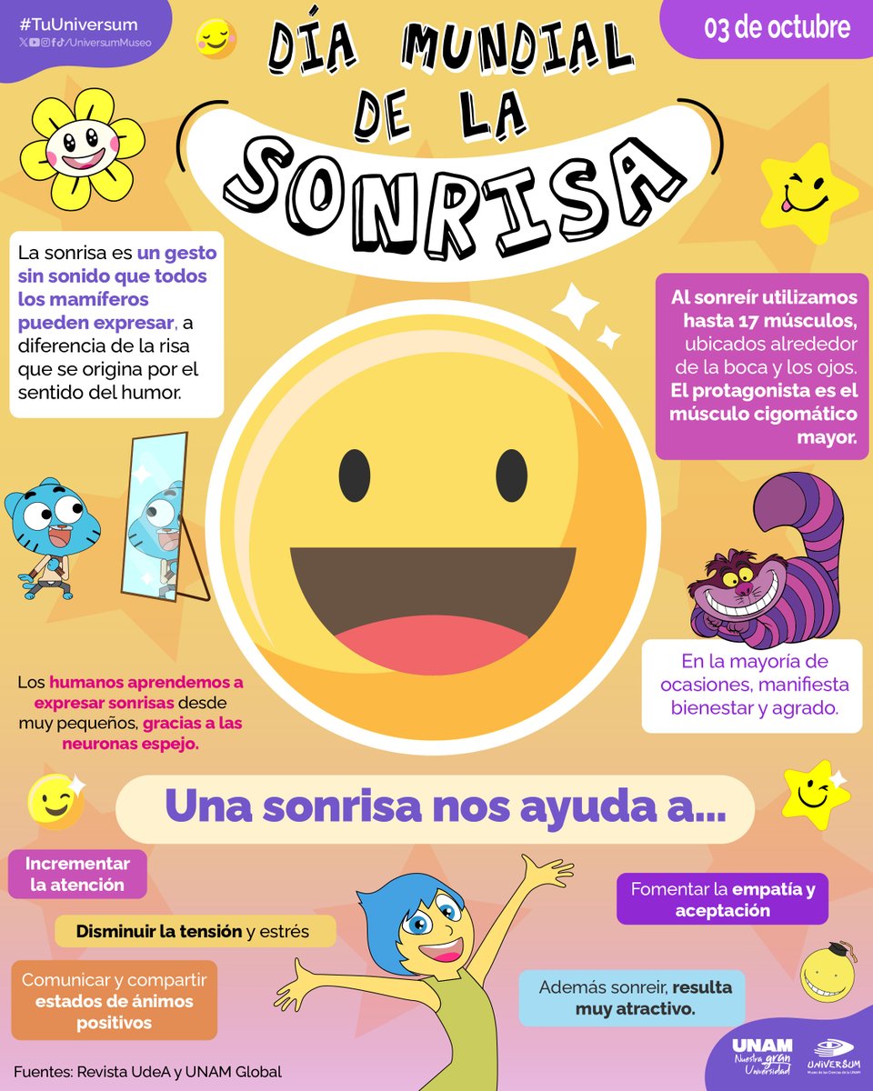 Hoy es el Día Mundial de la Sonrisa. 😁😁
Cuéntanos cuál es tu principal motivo para sonreír. 😊💛

#TuUniversum
