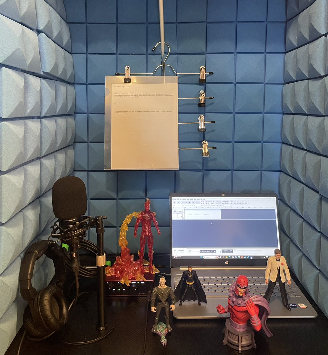 AlexanderRowles's tweet image. Being a voice actor means being 5 people…in one closet.