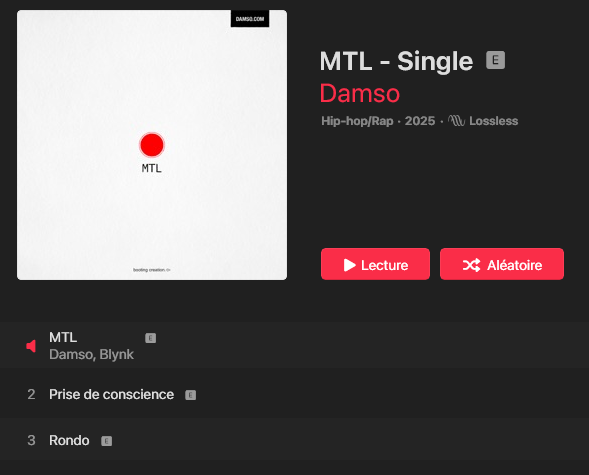 DamsoActuAcc's tweet photo. 🚨 SURPRISE  

DAMSO vient de sortir "Prise de conscience" et "Rondo" sur toutes les plateformes !! https://t.co/6canBhyhU9