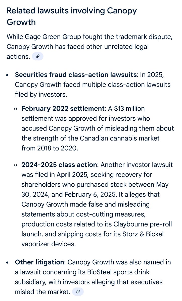 Google’s AI breaks down the subhuman activities of Canopy Growth and their shameless allies.