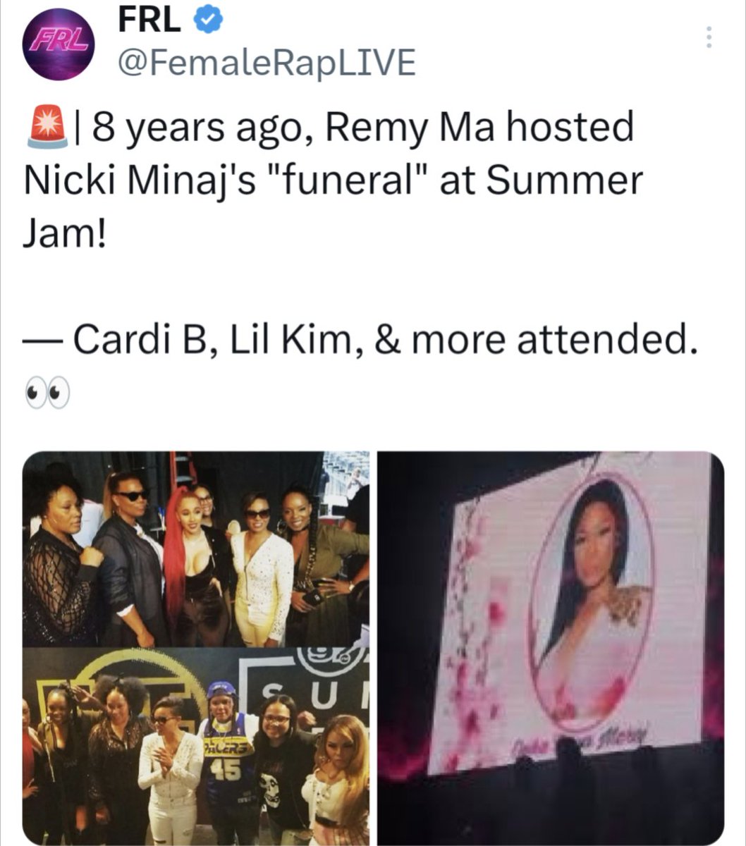 <a href="/NICKIMINAJ/">Nicki Minaj</a> Barney was at the🪦 funeral  Azealia, CupcakKe and Lady Leshurr all claimed they were offered money to take down Nicki. 😩 Rem and Barney were reportedly paid to try to take Nicki out. There's so much evidence, and I will never let her get away with her lies. Spell is 🙅🏽‍♀️broken.