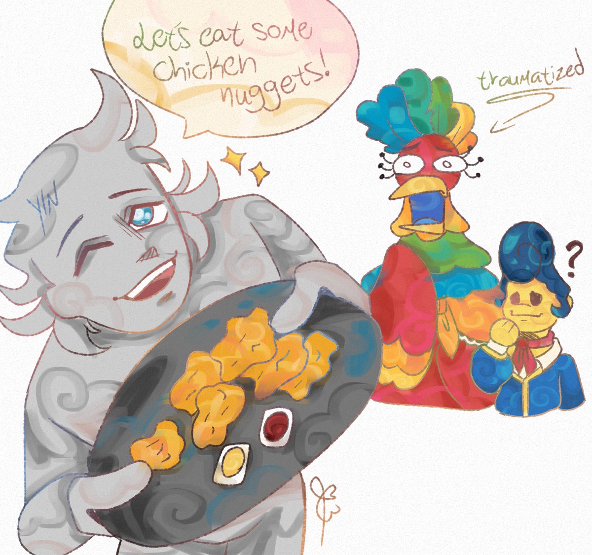 ZiporaSan1's tweet photo. Chicken nugget? 🍗 #welcomehome #welcomehomepoppy #poppypartridge #wallydarling #welcomehomearg #wh #art #myart #myartwork #smallart https://t.co/qGHMLOESdB
