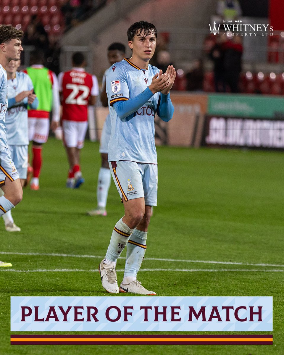 officialbantams's tweet photo. Another solid display from Tom McIntyre earns him tonight's @Whitneys1947 Player of the Match! 👏

#BCAFC https://t.co/lT9vGRkekr