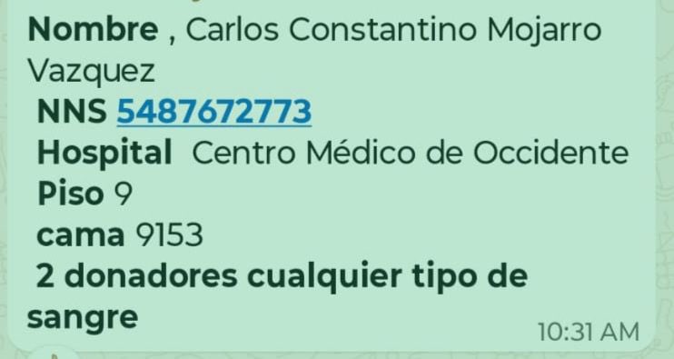 josemagarrido's tweet photo. SERVICIO SOCIAL

Se solicita 🩸 SANGRE DE CUALQUIER TIPO AQUÍ EN GUADALAJARA 

Si no puedes donar, ayúdame con un RT para que llegue a quien sí pueda https://t.co/IhV2bQ4Rnx