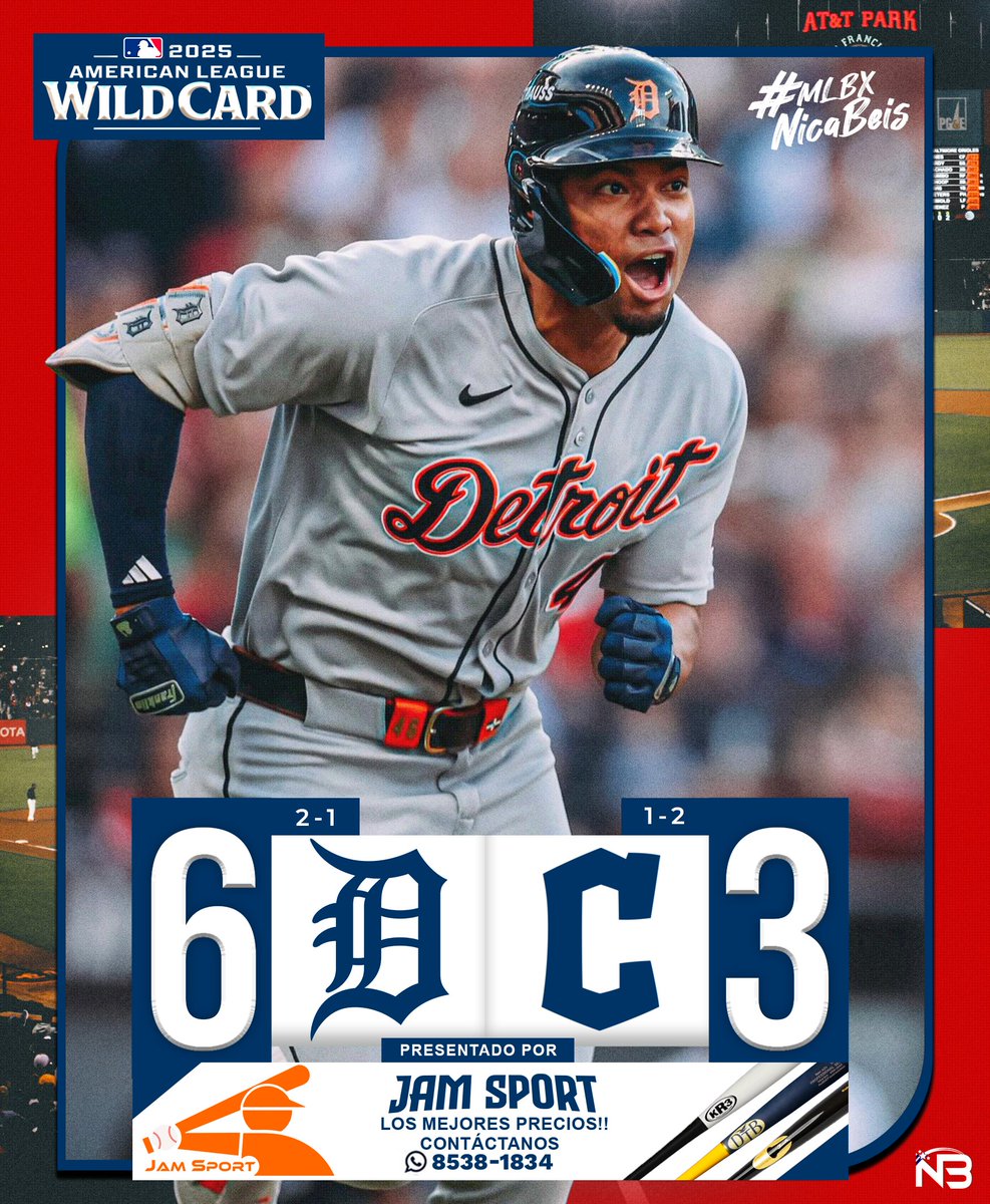 Los <a href="/tigers/">Detroit Tigers</a> de Detroit consiguen su cupo a la serie divisional, después de vencer 6️⃣-3️⃣ a <a href="/LosGuardians/">Los Guardians</a> en el juego 3 de la serie Wild Card, ahora los Detroit enfrentará a los Marineros de Seattle el próximo sábado 4 de octubre en la serie divisional de la #LigaAmericana.