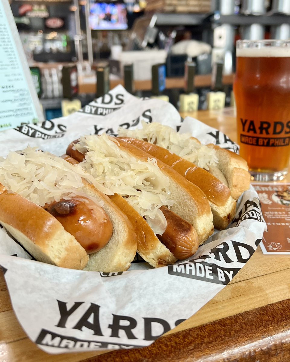 The wurst month of the year is also the best. 🍂🌭
All October long, dig into:
Wurst Sandwiches – your pick of classic wursts or veggiewurst, just $9.

Oktoberfeast for 2 – pretzel, sausages, cabbage &amp; kraut for $32.

Wash it down with a pint of Unter Dog Oktoberfest Lager. 🍺