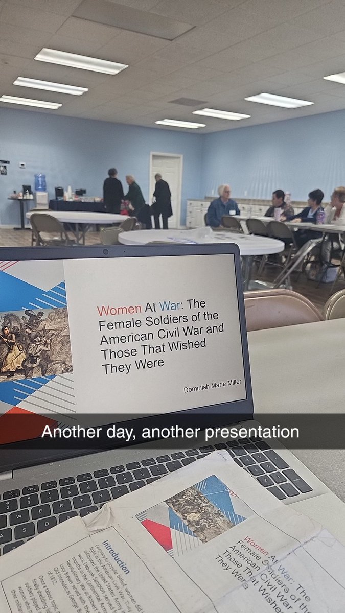 NewberryHistory's tweet photo. Thank you to the Shiloh Homemakers Group for having me speak about the female soldiers of the Civil War ❤️🤍💙

Nothing fills my cup more than speaking about badass women's history https://t.co/NrZfHP1zaX