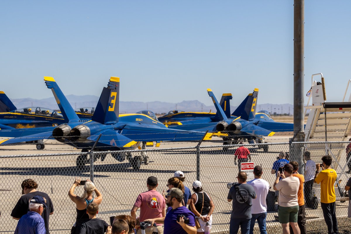 Today was an amazing day.

The Blue Angels made a stop at KIWA for gas this afternoon on the way to NAS Pensacola after their performances at the Salinas airshow and San Francisco fleet week were canceled.