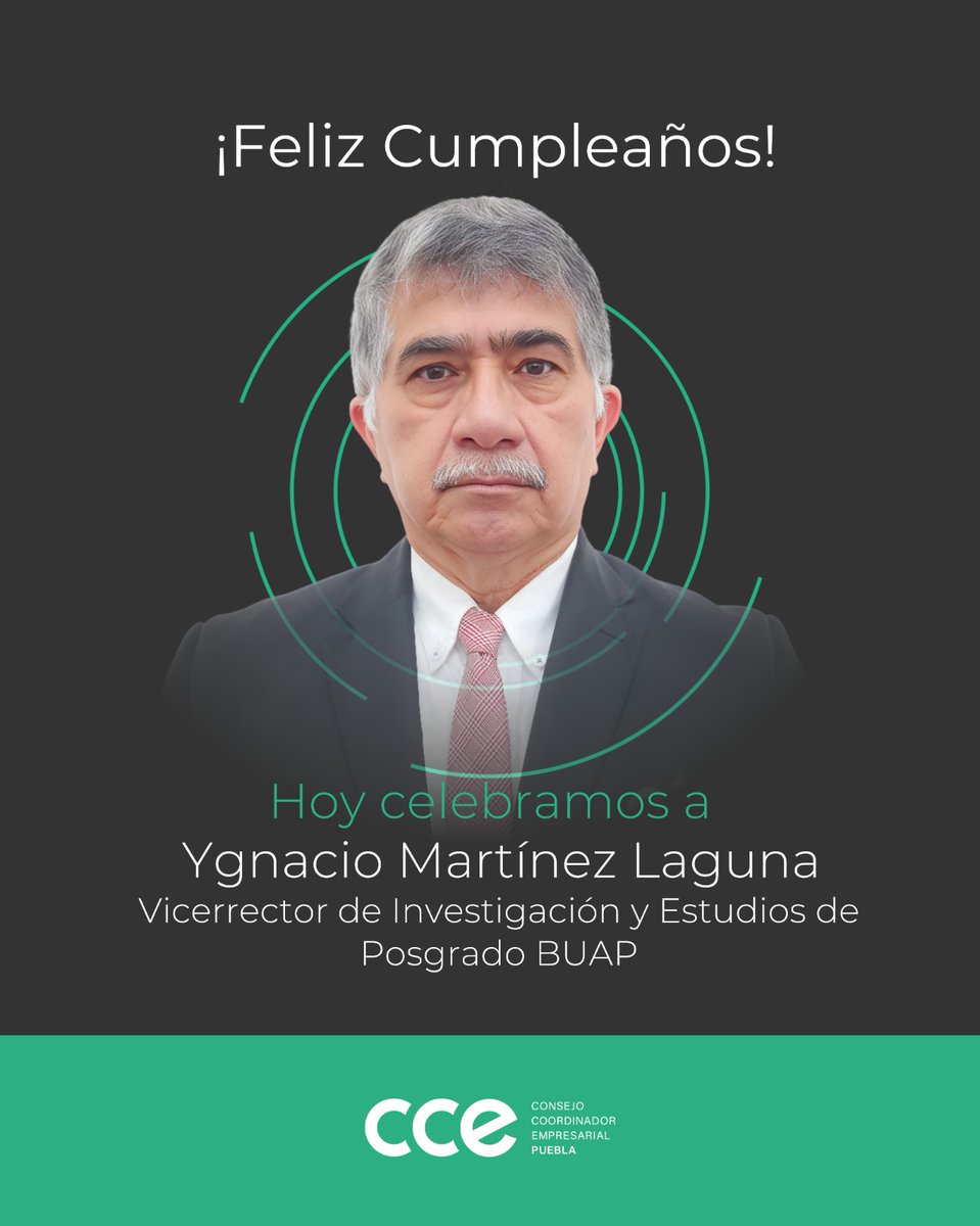 Hoy celebramos el cumpleaños del Dr. Ygnacio Martínez Laguna, Vicerrector de Investigación y Estudios de Posgrado de la <a href="/BUAPoficial/">BUAP</a> .

Le extendemos una felicitación con los mejores deseos de éxito y prosperidad en esta nueva etapa de vida.