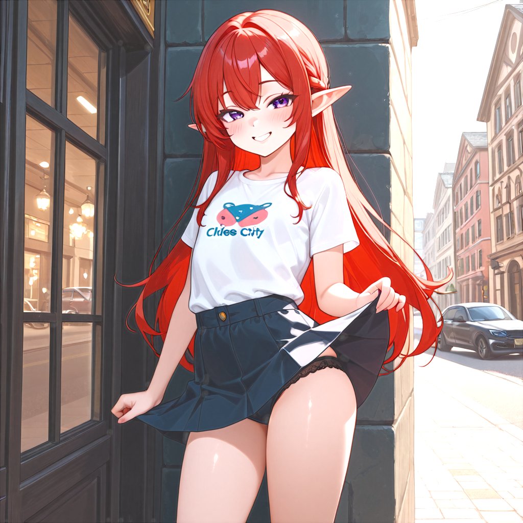 FantasyElf_NSFW's tweet photo. おはようございます!
今日も赤髪エルフちゃんは悪戯小悪魔😭
#Elf #RedHairElf #MischievousElf #MorningElf #SkirtLift #PantyPeek #BlackUnderwear #TeasingElf #AIart #AIイラスト #エルフ https://t.co/J8E1HQ3kz7