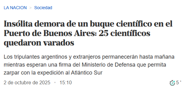 Si les habrá jodido la aprobación popular a la expedición del <a href="/SchmidtOcean/">Schmidt Ocean</a> al cañón MdP, que ahora <a href="/luispetri/">Luis Petri</a> impide zarpar al Falkor (too) a la 2da expedición en aguas argentinas. 
NO TE PUEDE JODER TANTO UNA ESTRELLA QLONAN'T