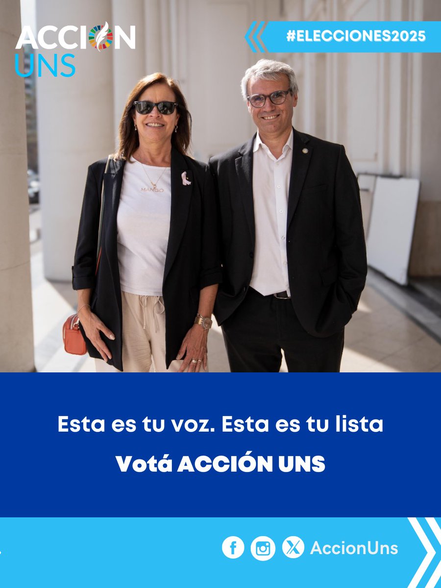 🗳️Elecciones en la UNS 2025

👉🏻 Este 12 de noviembre acompañanos con tu voto.

📢 Tu voz cuenta. Votá Acción UNS

#accionuns #uns #elecciones2025 #tuvozcuenta