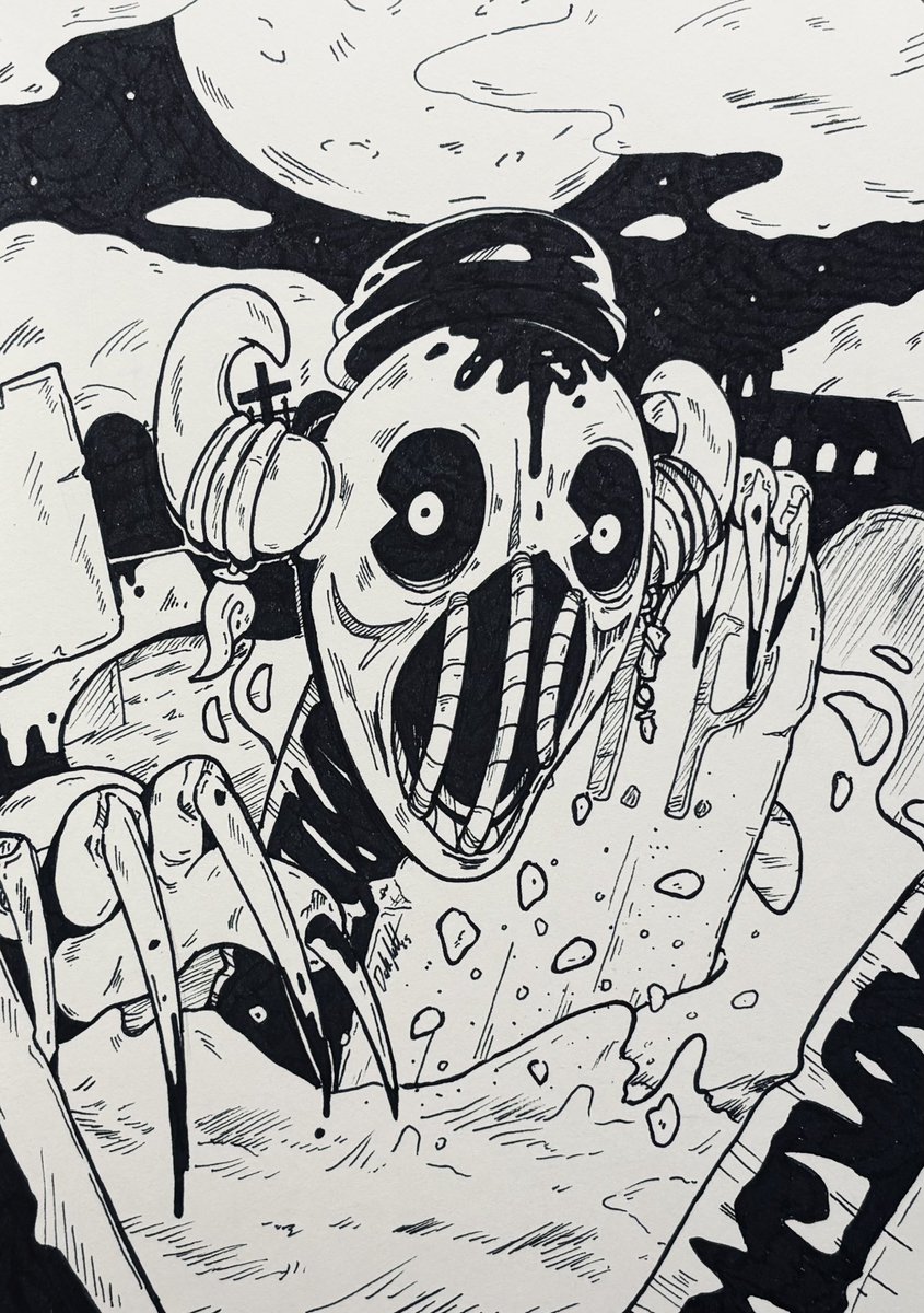 Already a day behind, but day one of my Inktober list: Ghost. #Inktober2025 #BENDY